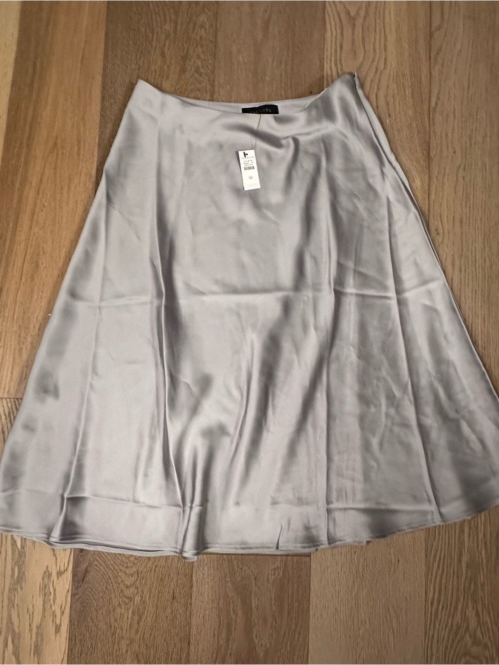 Talbots Silky A-Line Midi Skirt in Silver